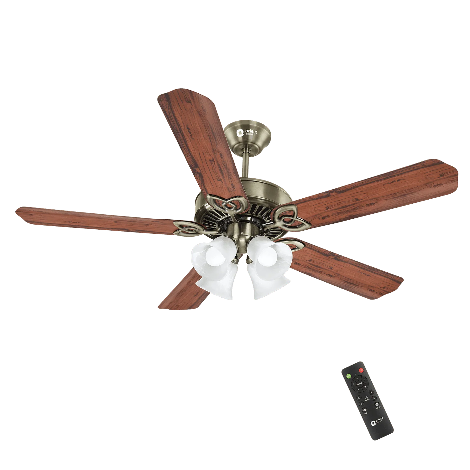 Orient Subaris Underlight Premium Ceiling Fan with Remote · 1300 mm · Antique Brass