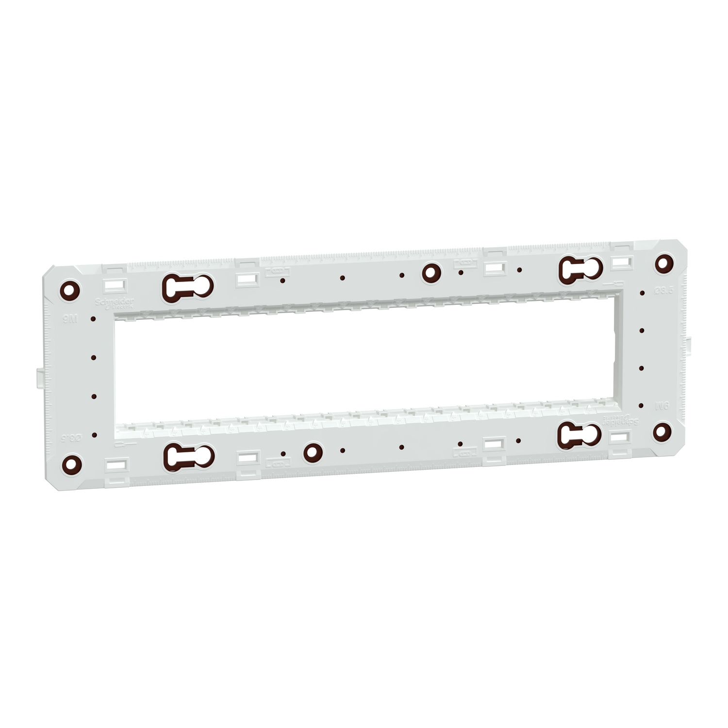 Schneider Unica Pure Fixing Frame · Unica Pure+ · 1 gang · 9 modules · white