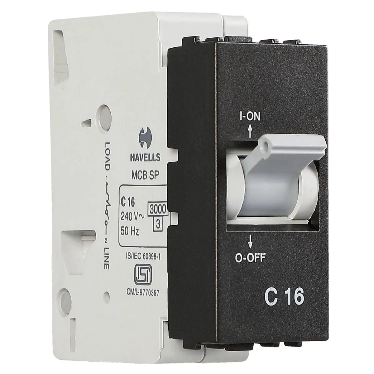 Havells Adiva 16 A SP 'C' MINI MCB · Black