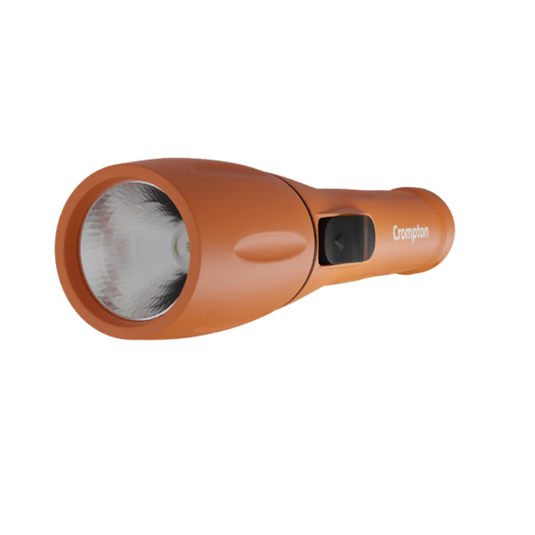 Crompton Power Ray Beamer 1 W LED Torch Dry-Cell · Orange