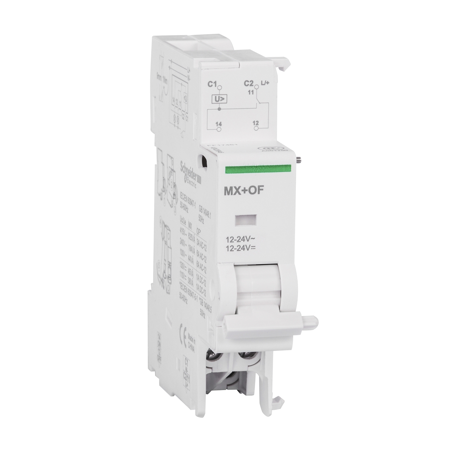 Schneider Acti9 MX OF Shunt Trip Release With OC Contact · MX Shunt Trip MX plus 1 OF 24 Vac dc