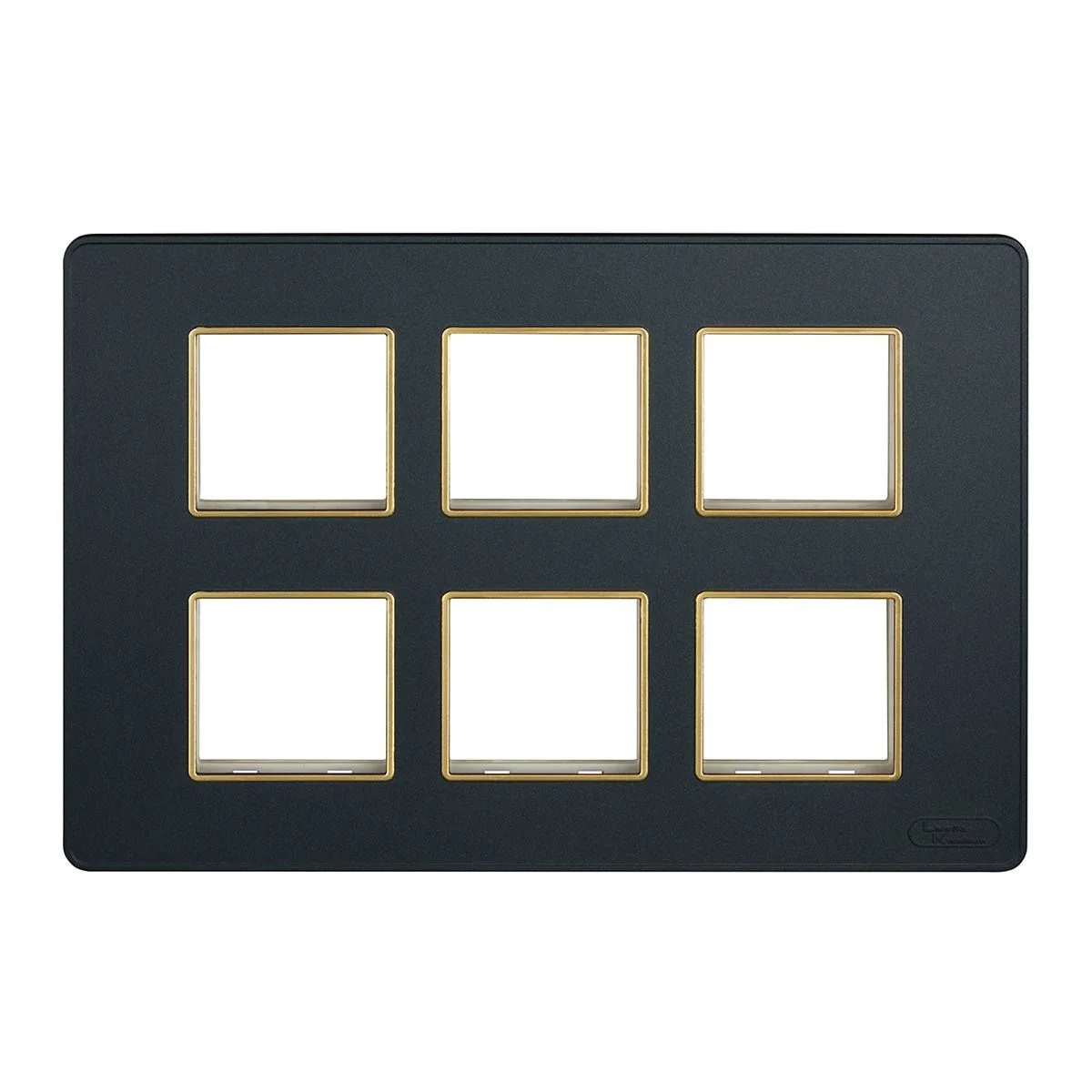 Lauritz Knudsen enGem Cover Plate · 12 M · with Golden Bezel Finish · Stone Grey