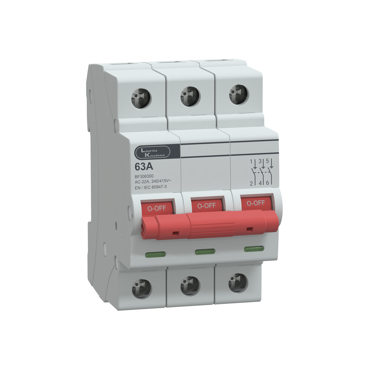 Lauritz Knudsen Exora Isolator · 3P (TP) · 63 A · 415 V AC