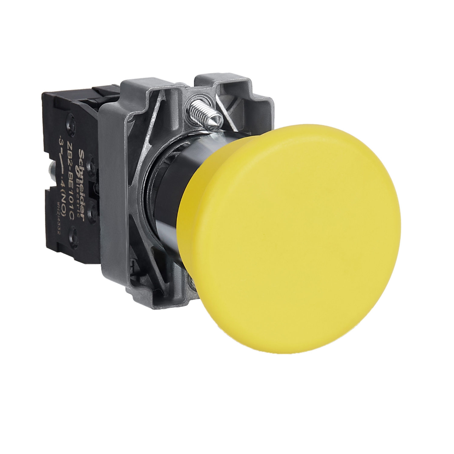 Schneider Harmony XB2 Push Button · 22 mm · 1 NO · Yellow · IP65 · XB2BC51C