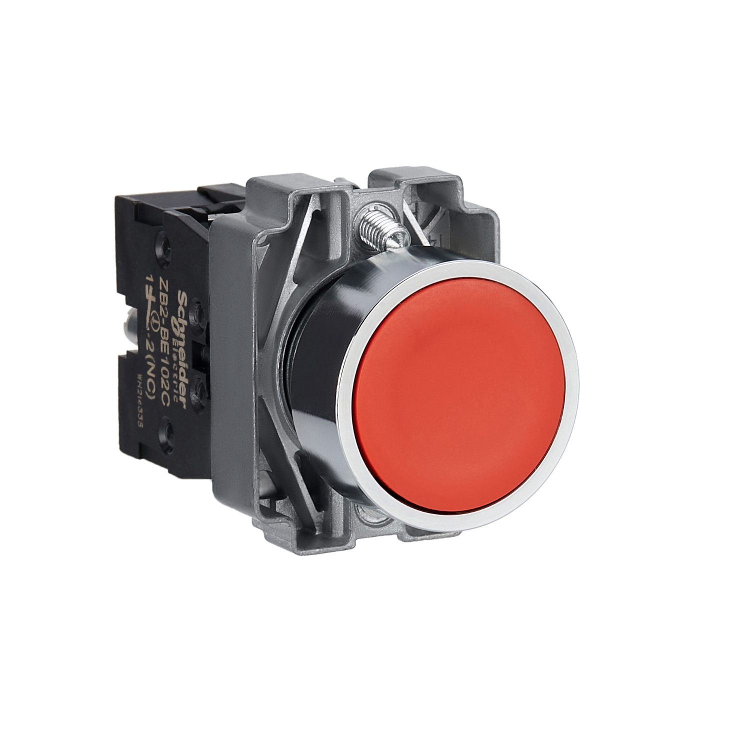 Schneider Harmony XB2 Push Button · 22 mm · 1 NC · Red · IP65 · XB2BA42C