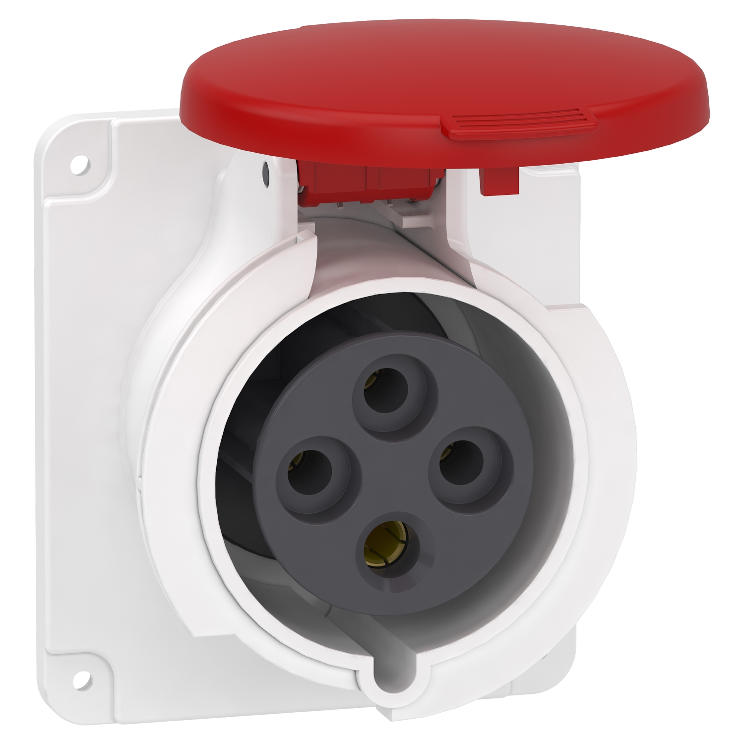 Schneider Mureva Industrial Socket · 32 A · 3P+E · 380 to 415 V · IP44 · Grey (RAL 7035) · PKF32G434