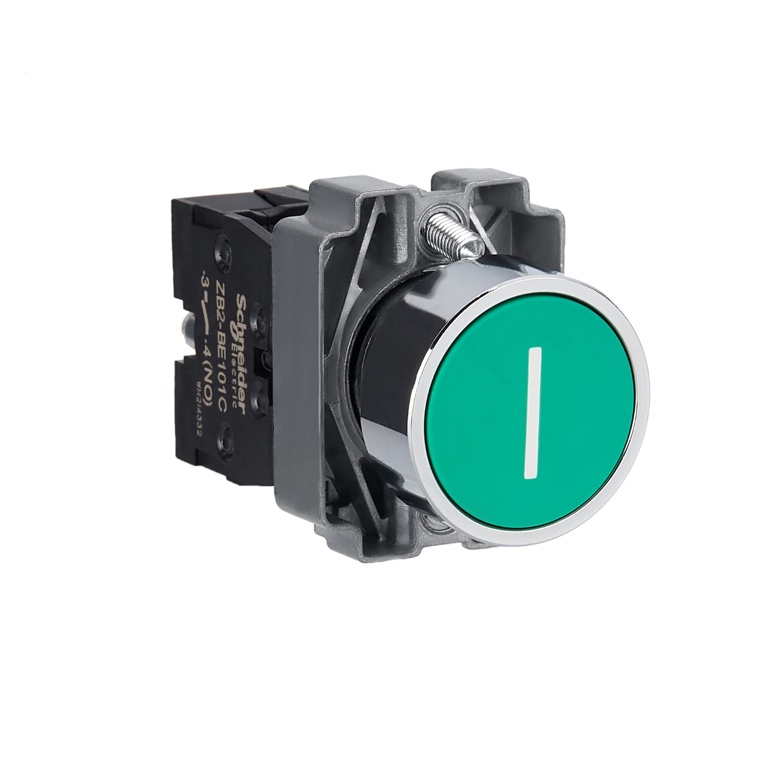Schneider Harmony XB2 Push Button · 22 mm · 1 NO · Green · IP65 · XB2BA3311C