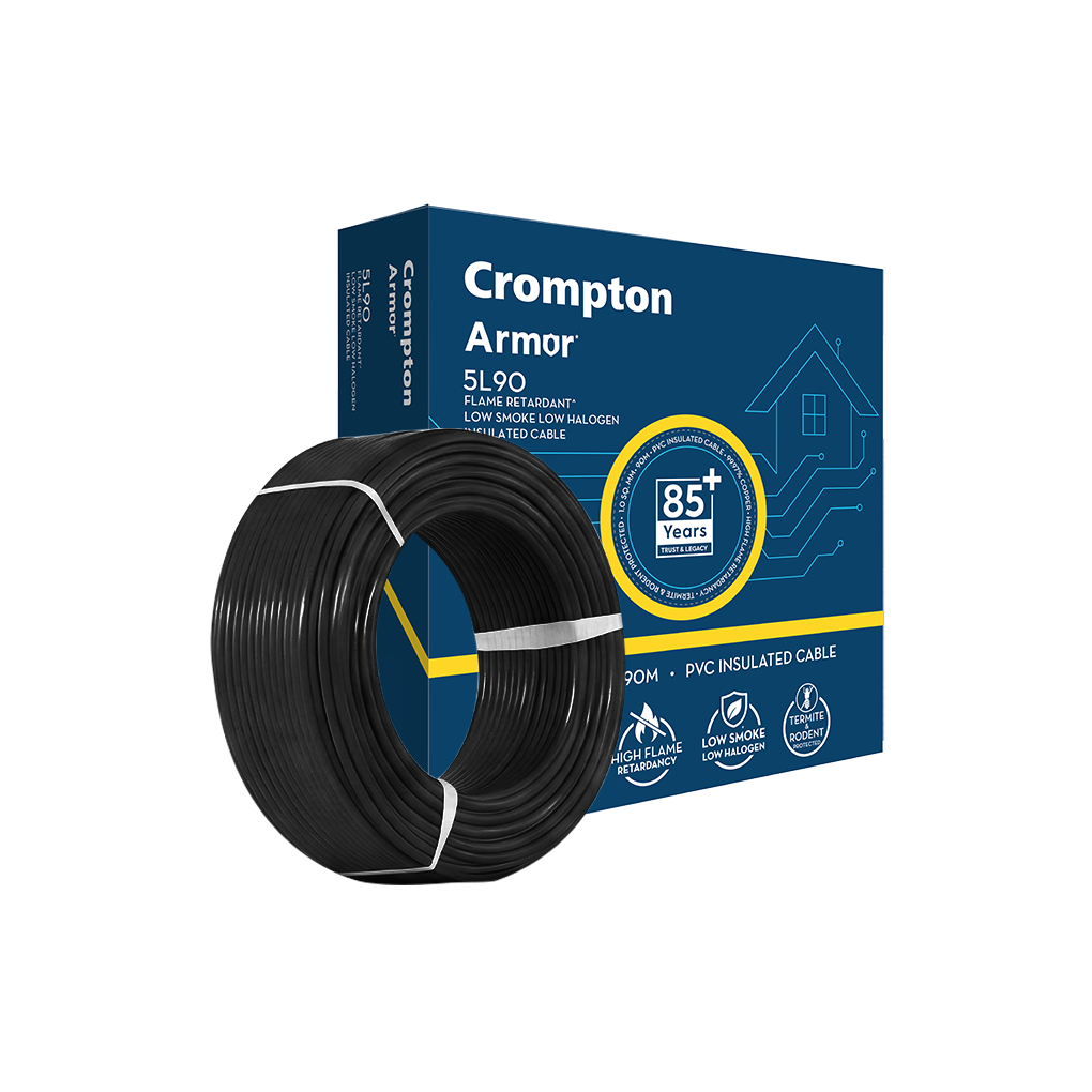 Crompton Armor 5L90 House Wire · FR-LSH · 2.5 sq mm · 90 m · Black