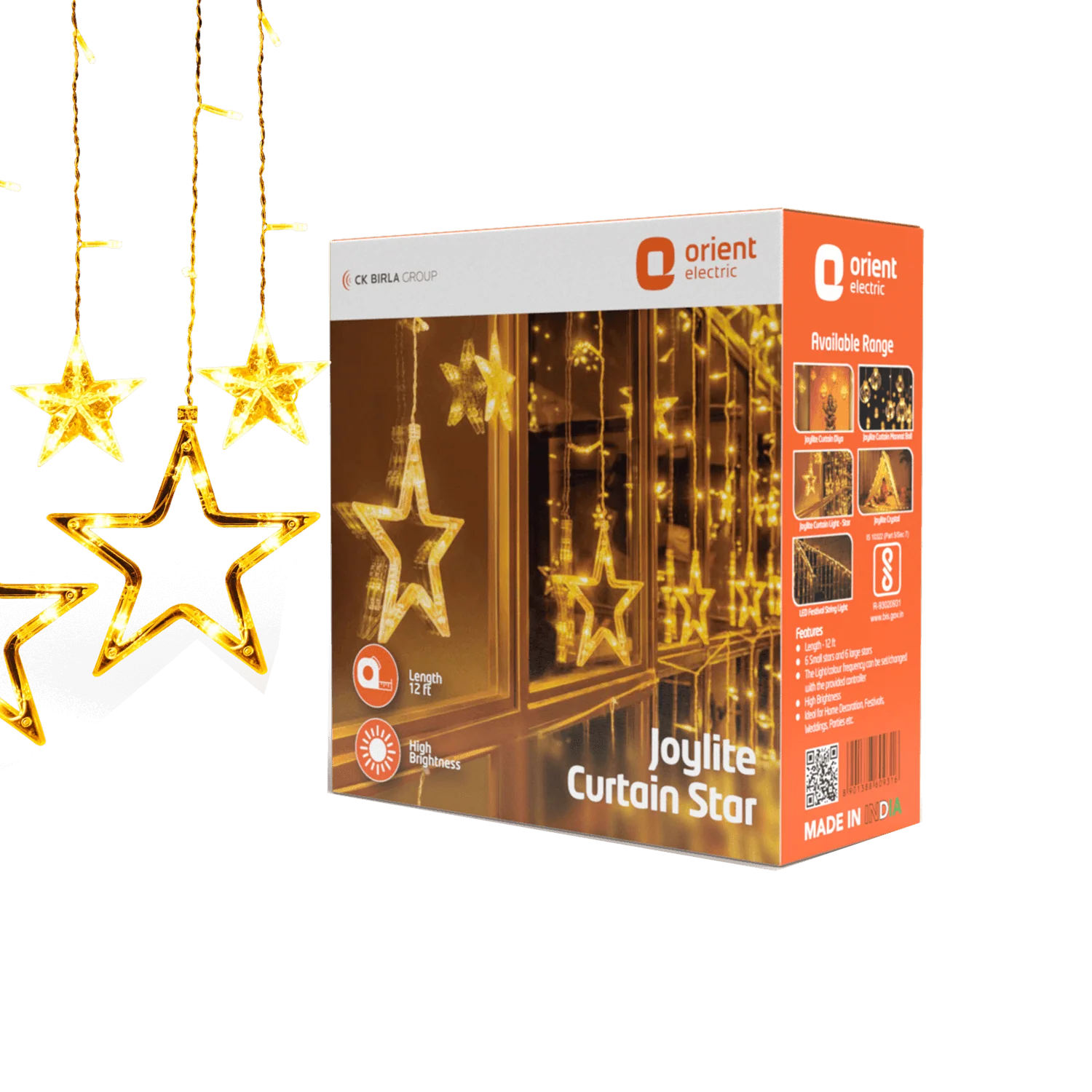 Orient Joylite Star LED Curtain Light for Home · Warm White