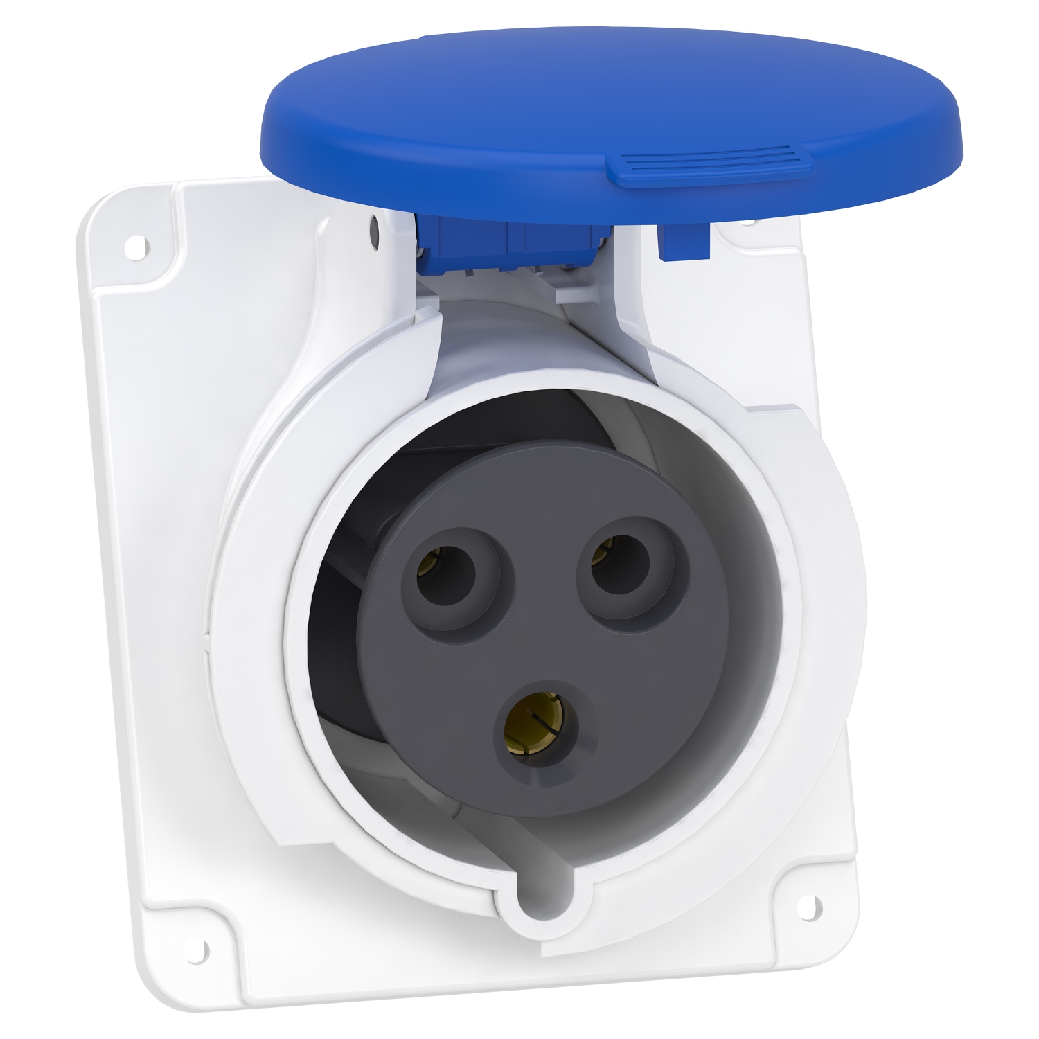 Schneider Mureva Industrial Socket · 32 A · 2P+E · 200 to 250 V · IP44 · Grey (RAL 7035) · PKF32F423