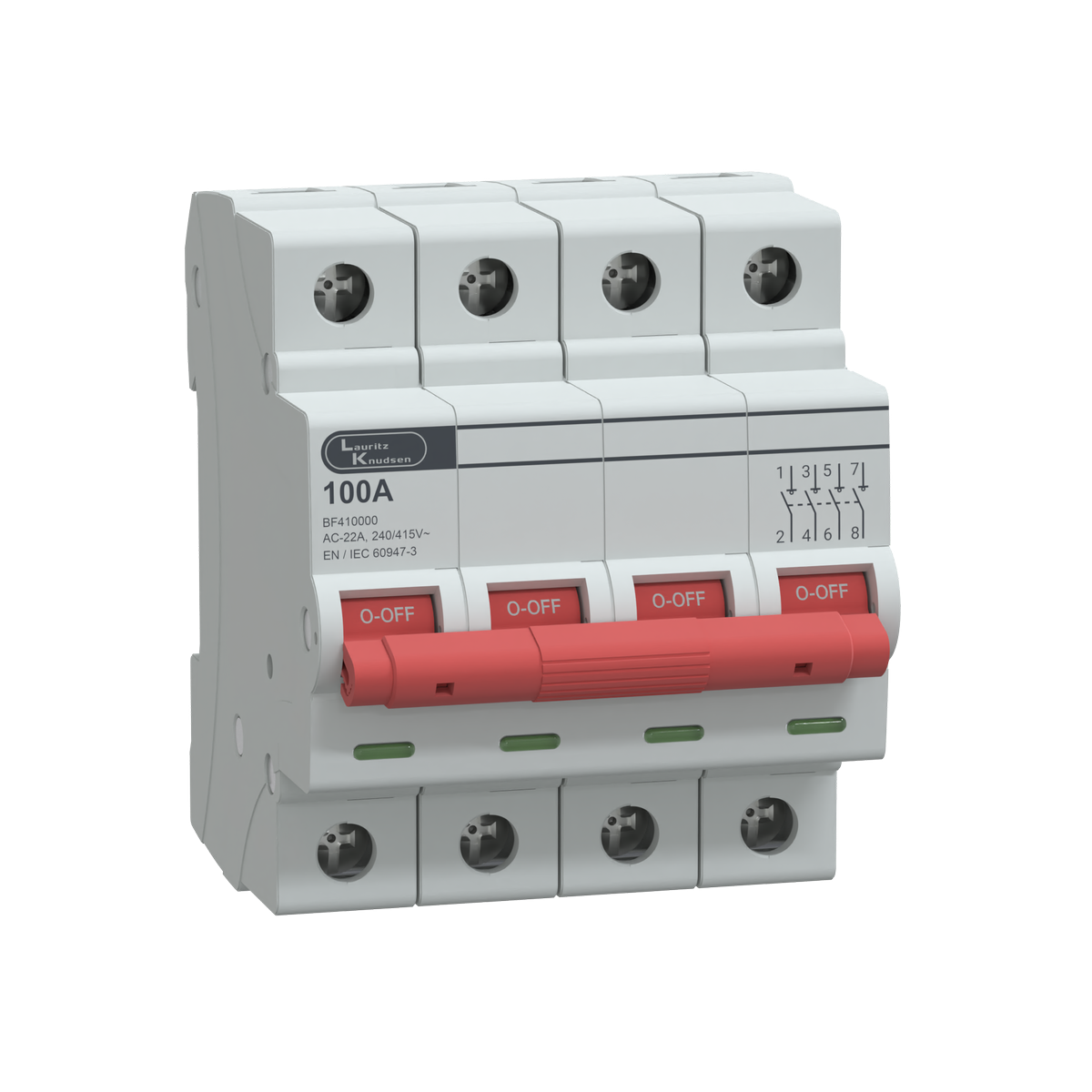 Lauritz Knudsen Exora Isolator · 4P (FP) · 100 A · 415 V AC