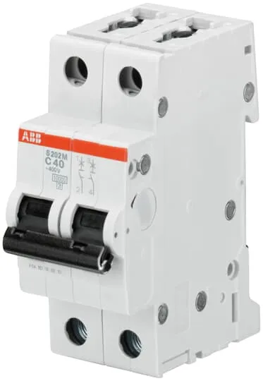 ABB S200M MCB · 2P (DP) · 6 A · D curve · 10 kA