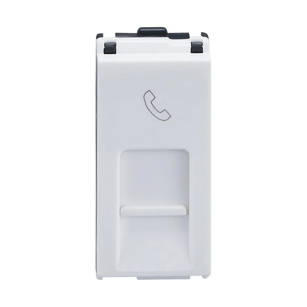 Lauritz Knudsen englaze Data Socket RJ 11 · with Safety Shutter · 1 M · White
