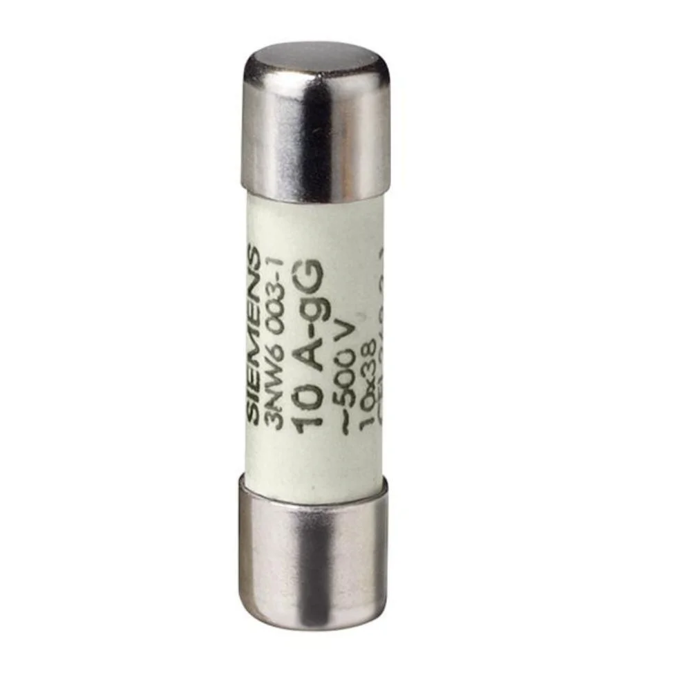 Siemens Sentron 3NW6 Fuse Link 0.5 A · 100 kA · Cylindrical Type · 500 V AC · Size 10 x 38 mm