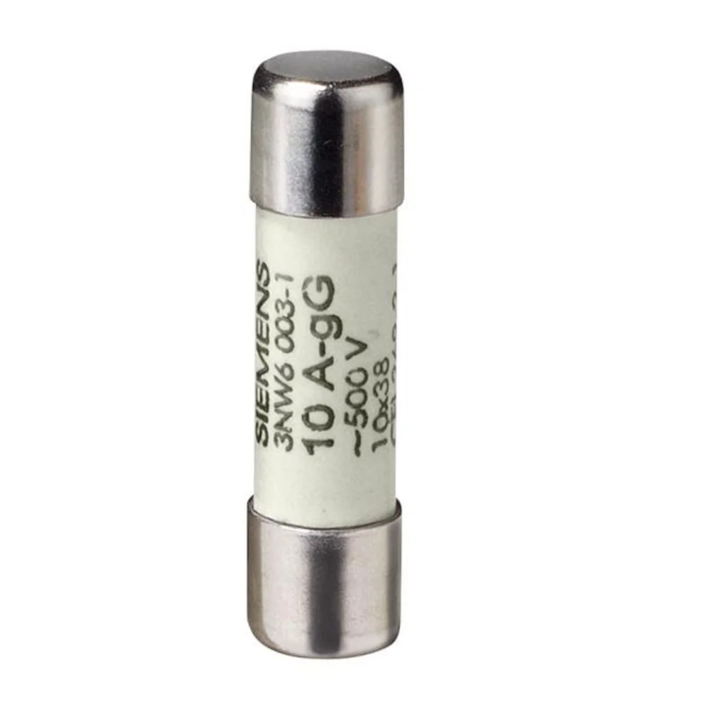 Siemens Sentron 3NW6 Fuse Link 6 A · 100 kA · Cylindrical Type · 500 V AC · Size 10 x 38 mm