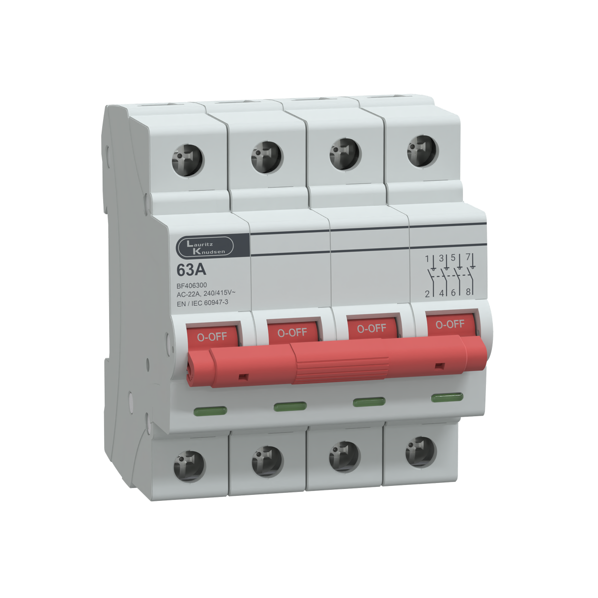 Lauritz Knudsen Exora Isolator · 4P (FP) · 63 A · 415 V AC