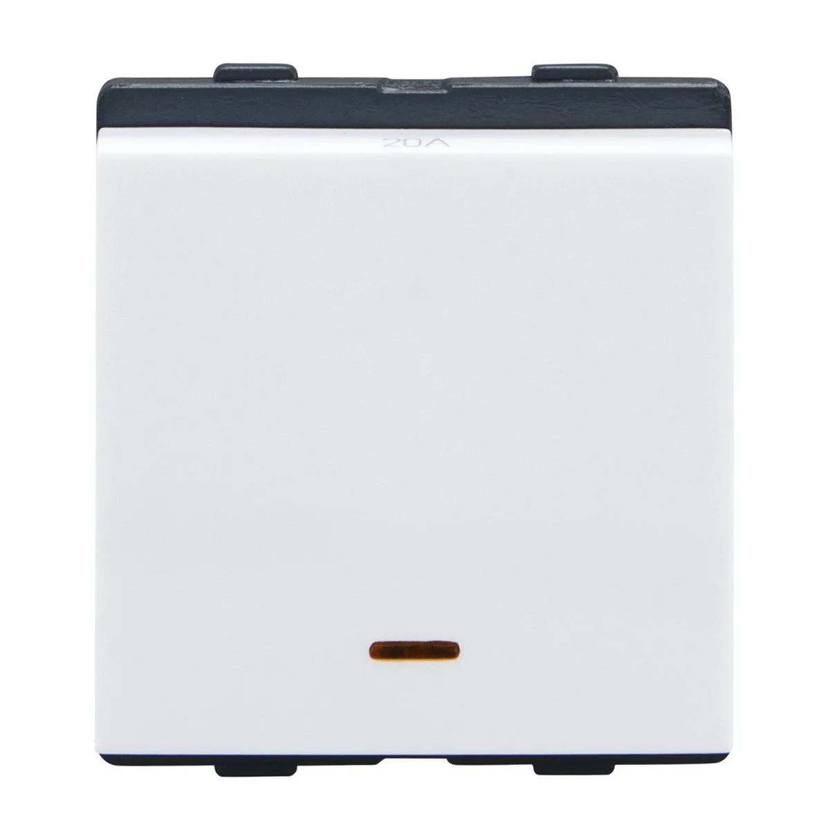 Lauritz Knudsen englaze Switch · 20 A · 1-Way with Indicator · 2 M · Mega Switch · White