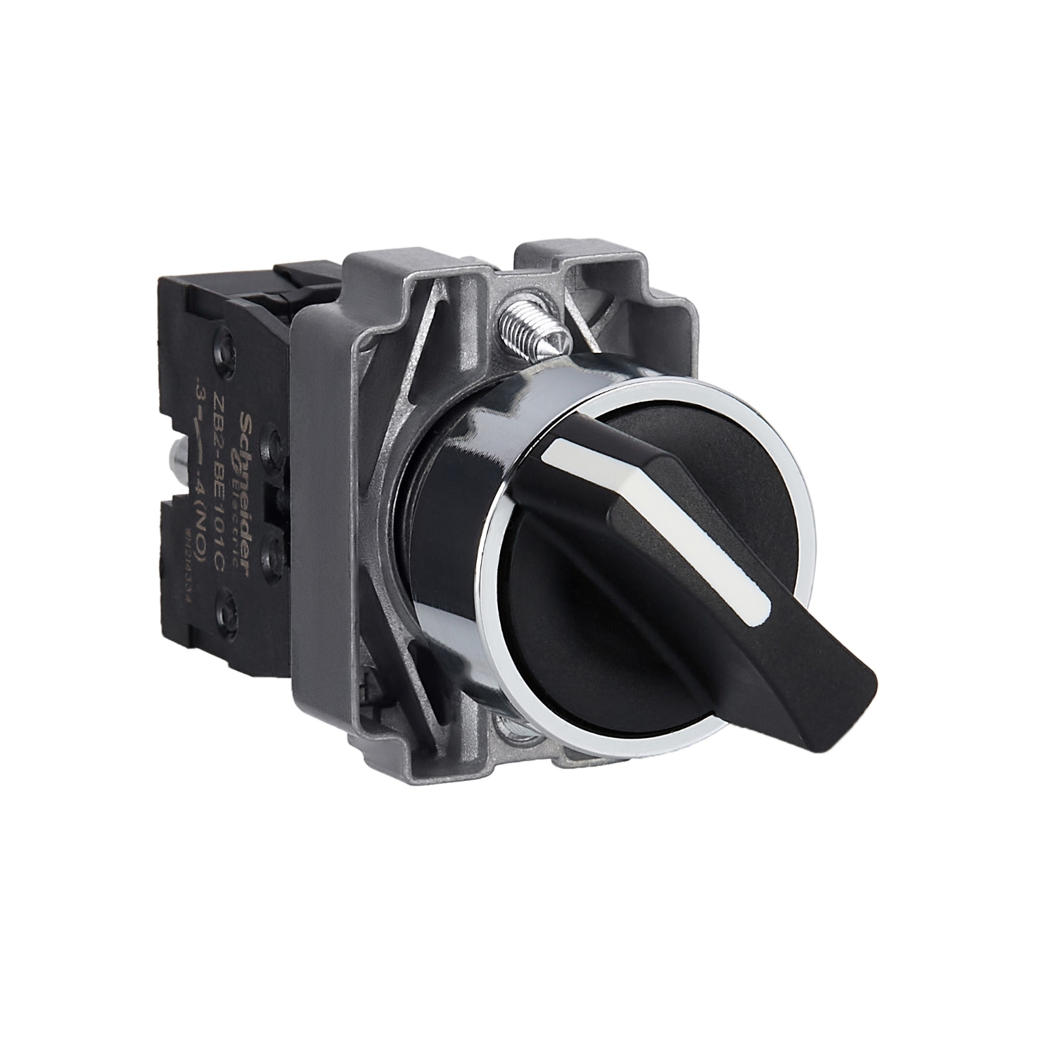 Schneider Harmony XB2 Selector Switch · 22 mm · 1 NO · Black · IP65 · XB2BD21C