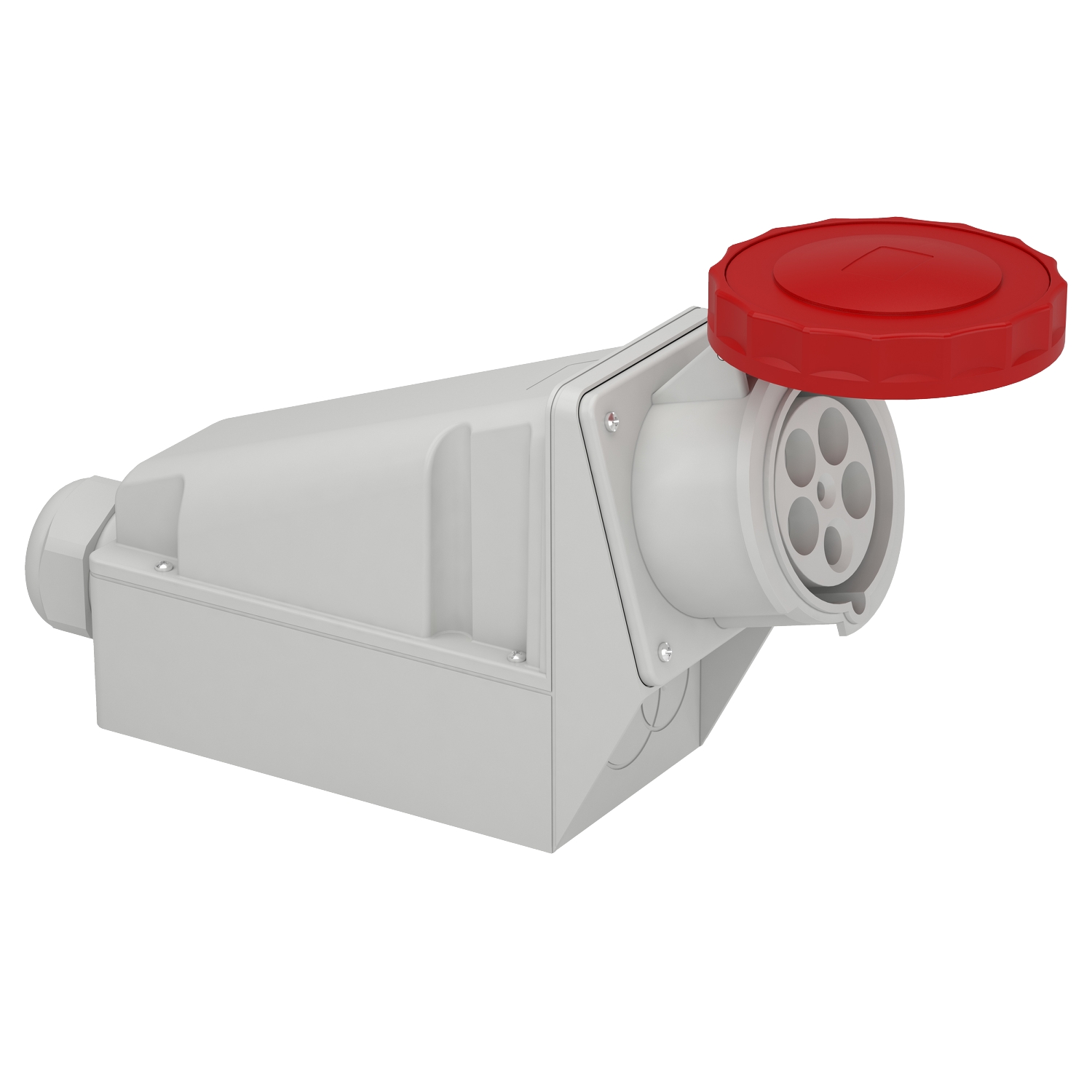 Schneider Mureva Industrial Socket · 125 A · 3P+N+E · 380 to 415 V · IP67 · Grey (RAL 7035) · 81195