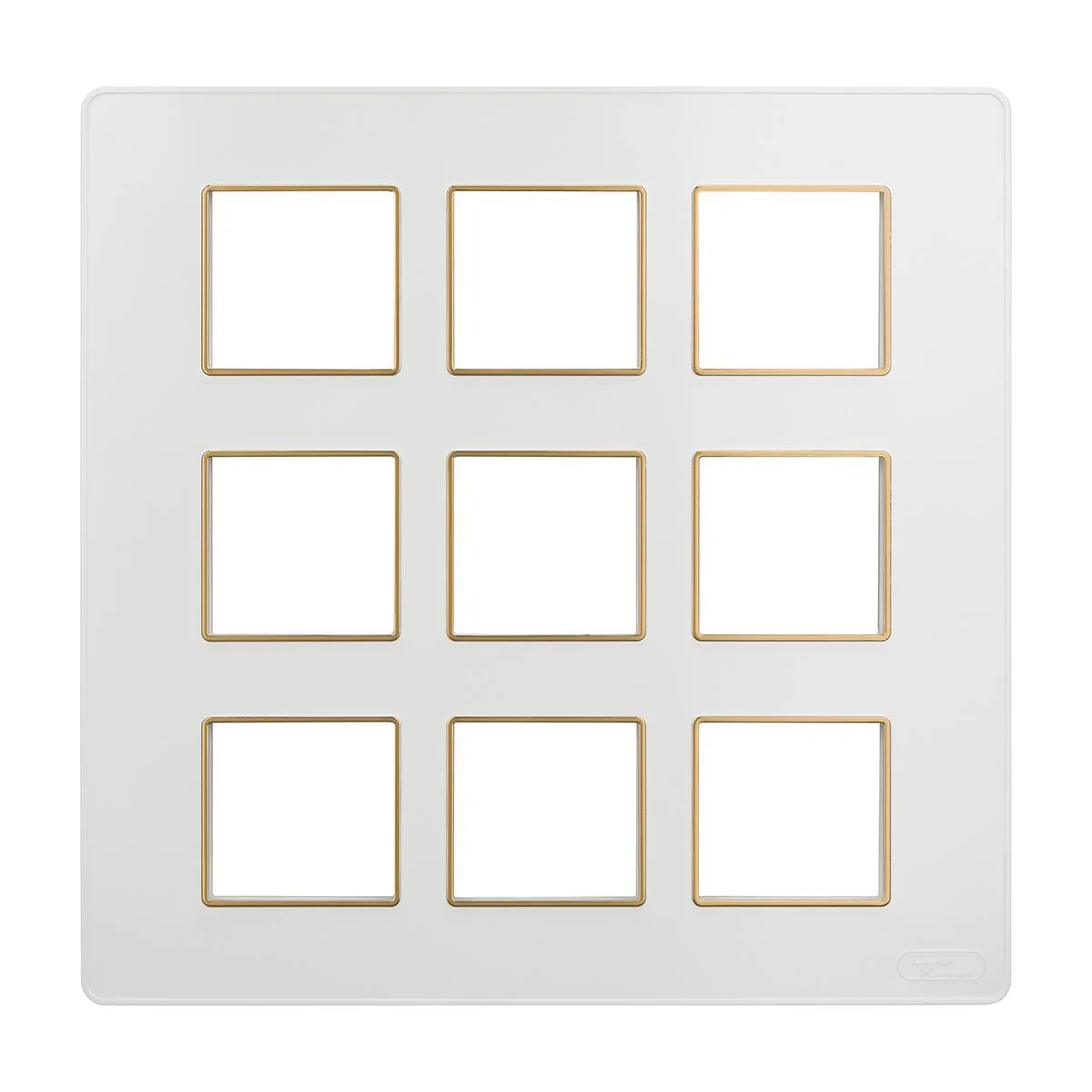 Lauritz Knudsen enGem Cover Plate · 18 M · with Golden Bezel Finish · White