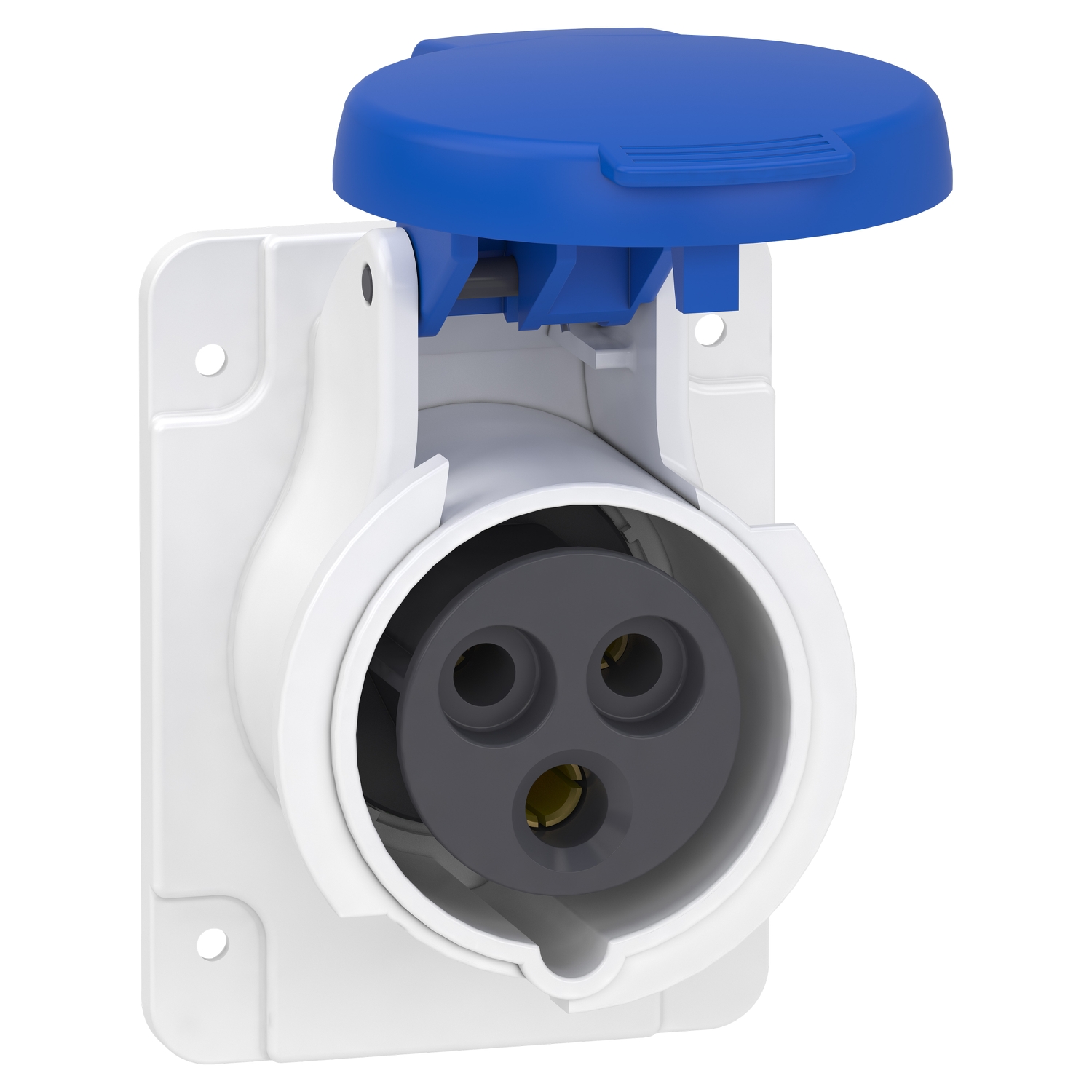 Schneider Mureva Industrial Socket · 16 A · 2P+E · 200 to 250 V · IP44 · Grey (RAL 7035) · PKY16G423
