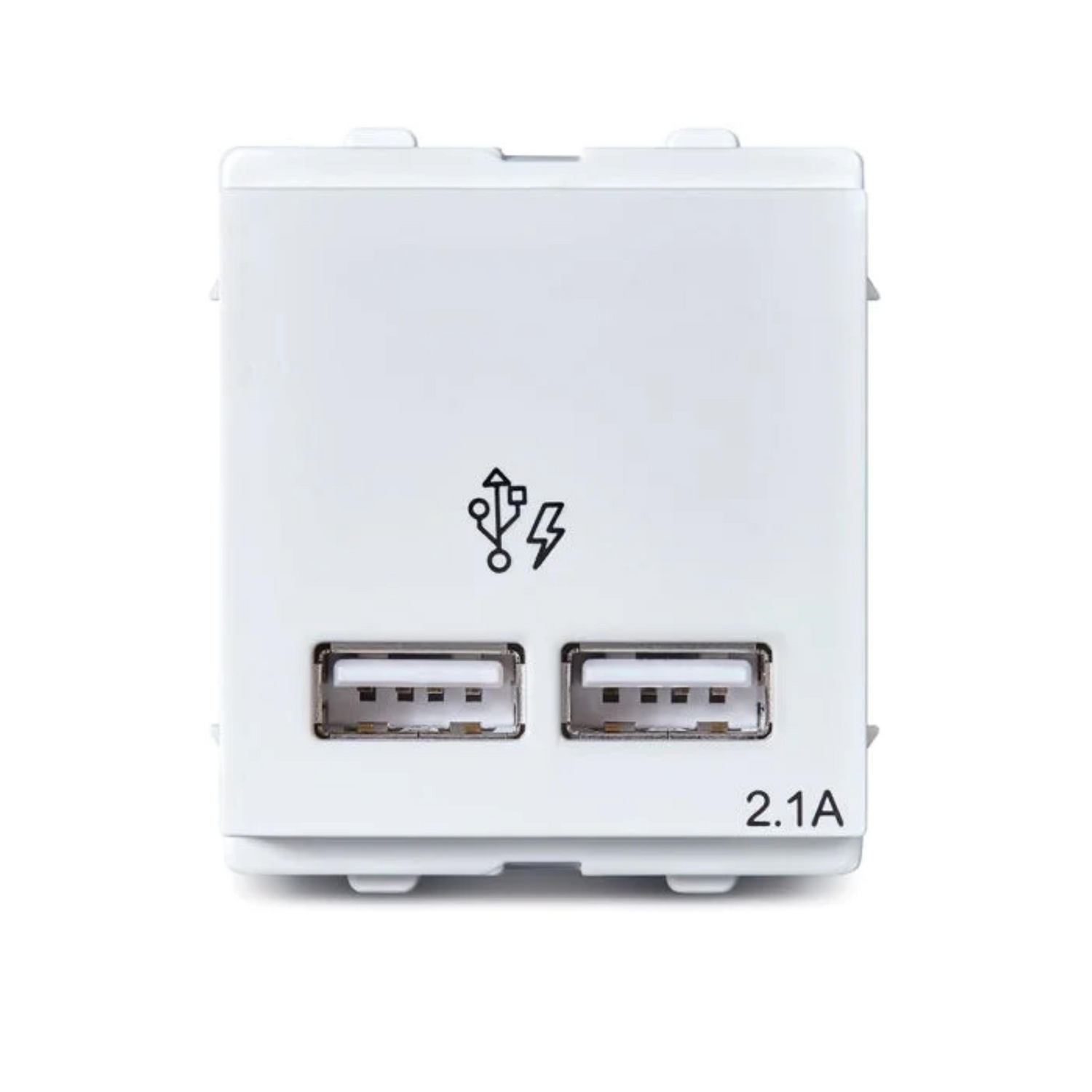 Schneider Opale USB Charger · 2.1 A · 2 module · White