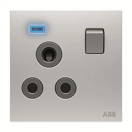 ABB AM23186-ST BS DP round pi sw.outl. LED