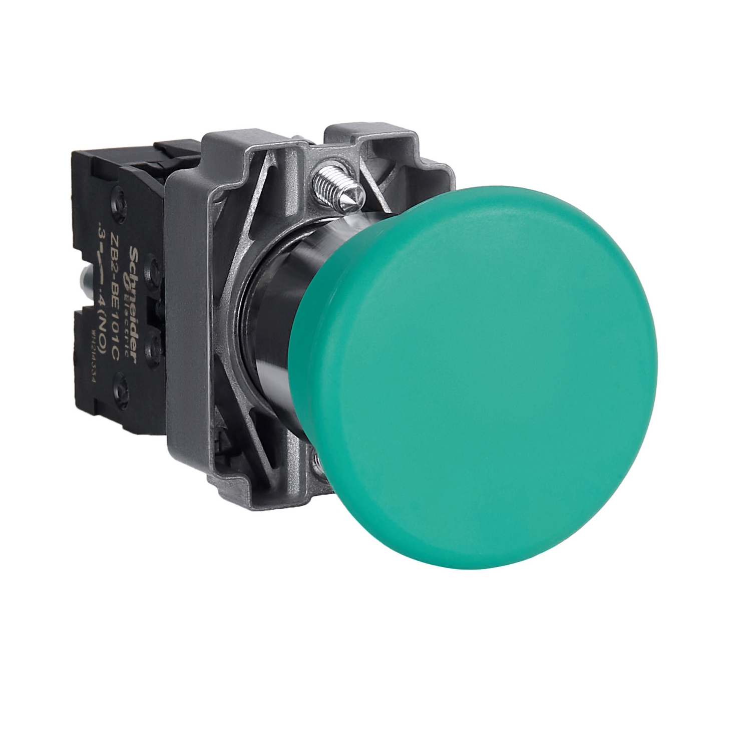 Schneider Harmony XB2 Push Button · 22 mm · 1 NO · Green · IP65 · XB2BC31C