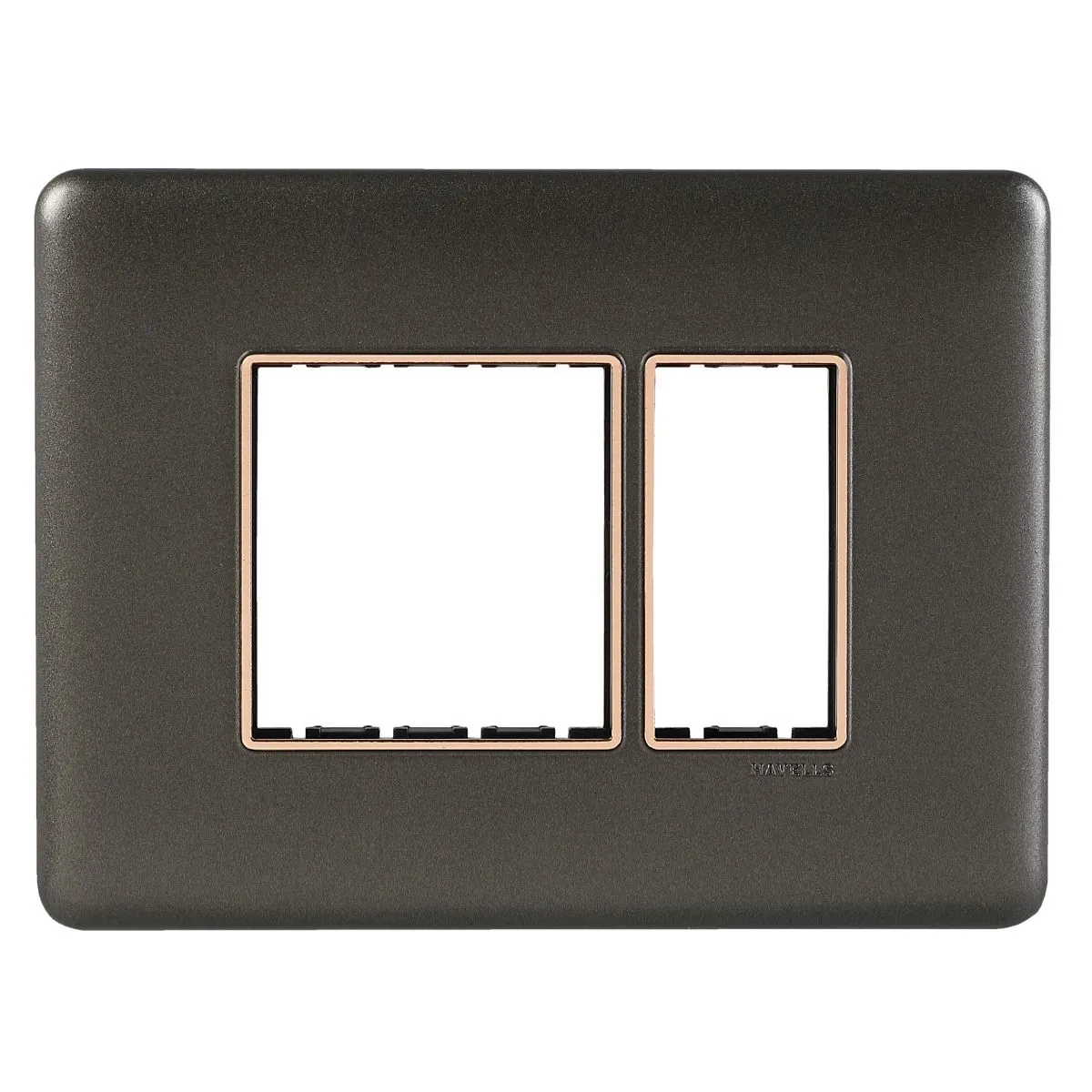 Havells Adiva 3 M Combined Plate Rose Gold Bezel · Grey