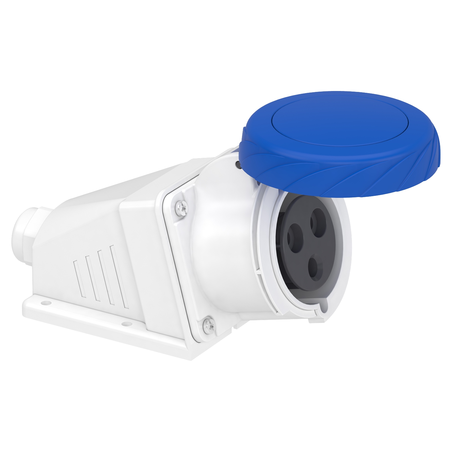Schneider Mureva Industrial Socket · 32 A · 2P+E · 200 to 250 V · IP67 · Grey (RAL 7035) · PKF32W723