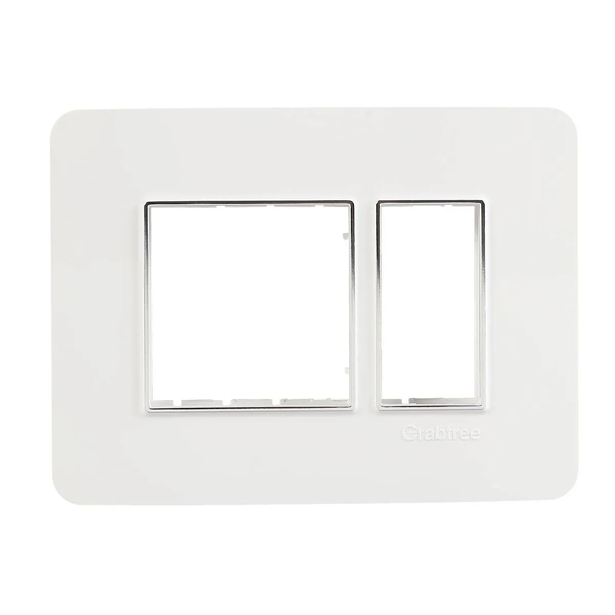 Havells Signia 3 M PC Combined Plate Chrome Bezel · White