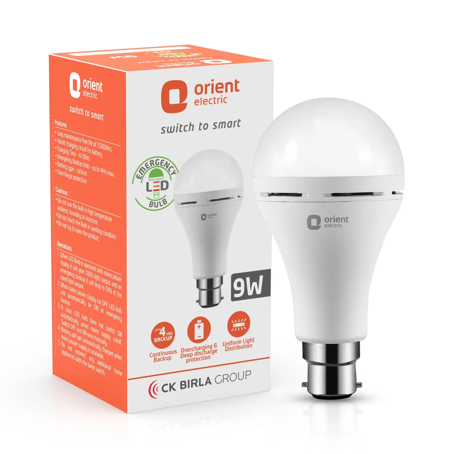 Orient Emergency LED Bulb · 15 W · Cool White