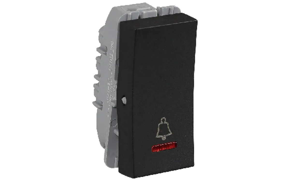 Havells 6 A Bell Switch with Indicator Soot Black REO Elegant Bold