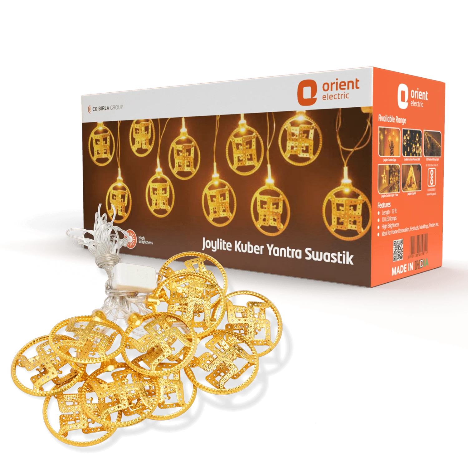 Orient Joylite Kuber Yantra Swastik Curtain Light · Warm White