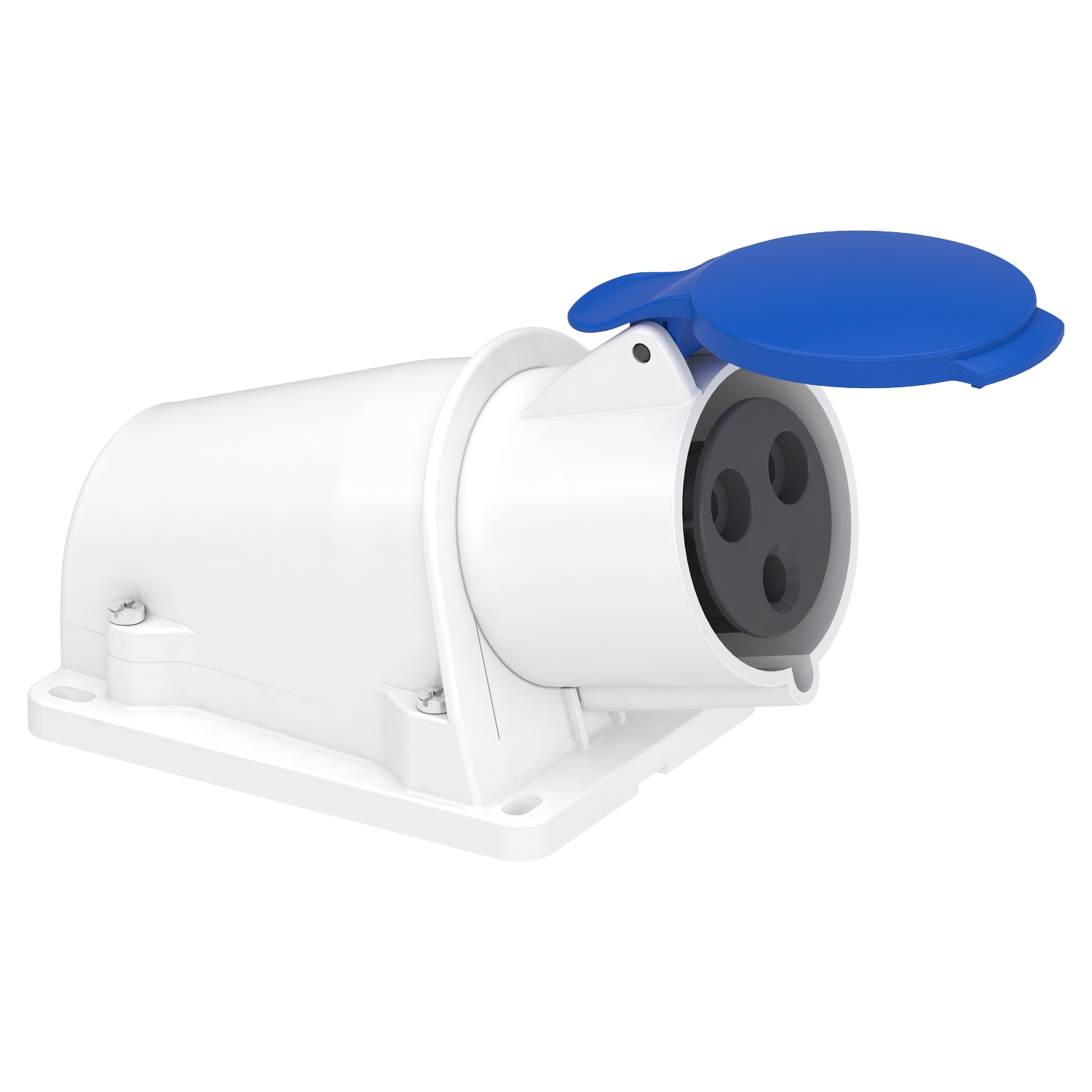 Schneider Mureva Industrial Socket · 32 A · 2P+E · 200 to 250 V · IP44 · Grey (RAL 7035) · PKF32W423