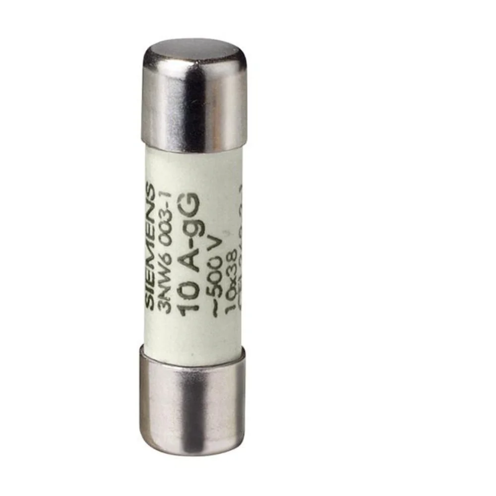 Siemens Sentron 3NW6 Fuse Link 4 A · 100 kA · Cylindrical Type · 500 V AC · Size 10 x 38 mm