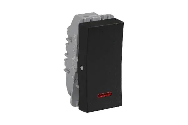 Havells 16 AX 1 Way Switch with Indicator Soot Black REO Elegant Bold