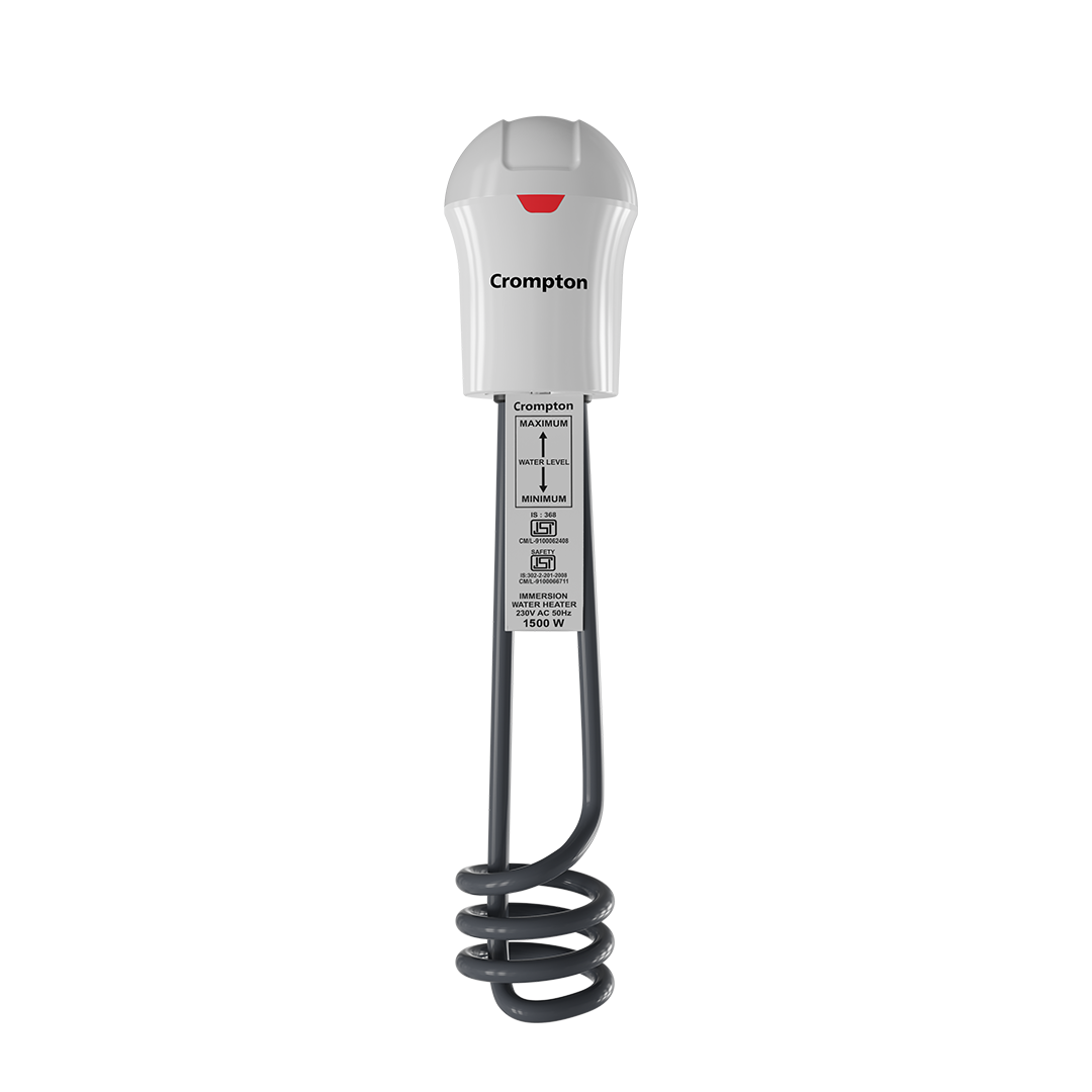 Crompton AIMR SPAS15A 1500 W Immersion Water Heater with Shock Proof Plastic Handle & Anti Scale Coating · White