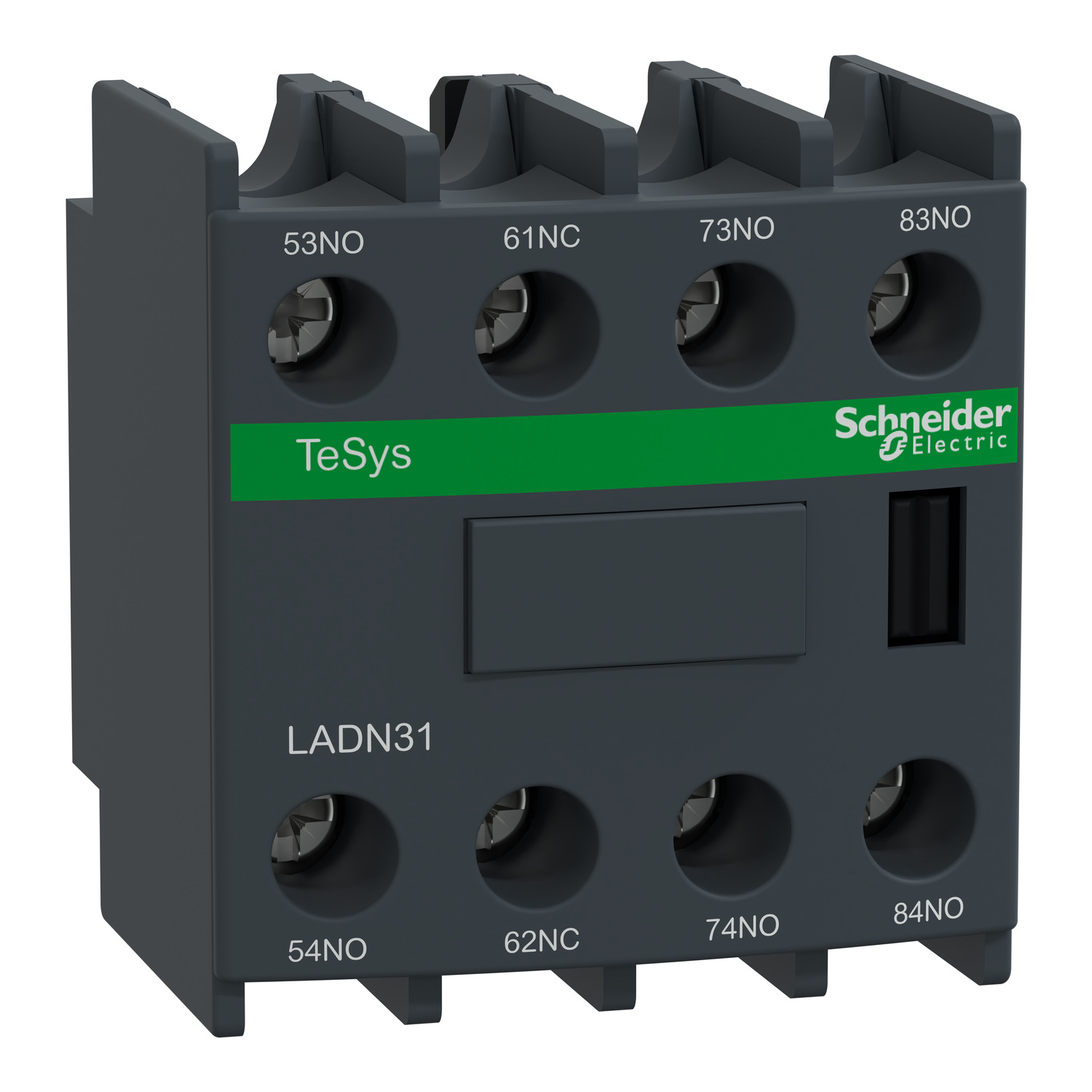Schneider TeSys LADN Auxiliary Contact Block · TeSys D · 3NO + 1NC · front mounting