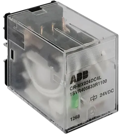 ABB CR-MX220DC2L Pluggable Interface Relay · 2 C/O · 220 V DC coil · 250 V / 7 A contacts · LED