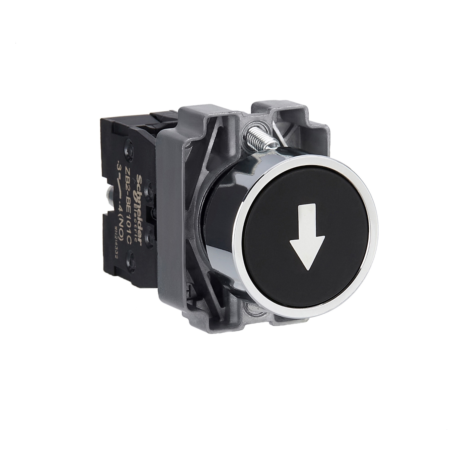 Schneider Harmony XB2 Push Button · 22 mm · 1 NO · Black · IP65 · XB2BA3351C