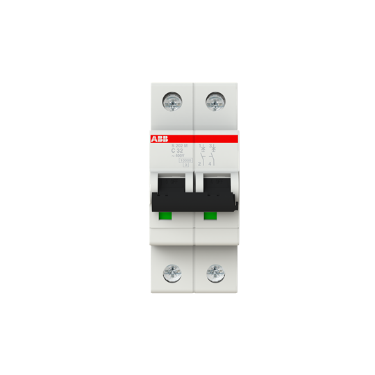 ABB S200M MCB · 2P (DP) · 32 A · C curve · 10 kA