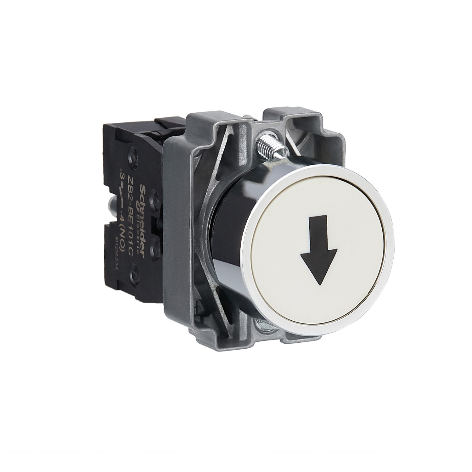 Schneider Harmony XB2 Push Button · 22 mm · 1 NO · White · IP65 · XB2BA3341C