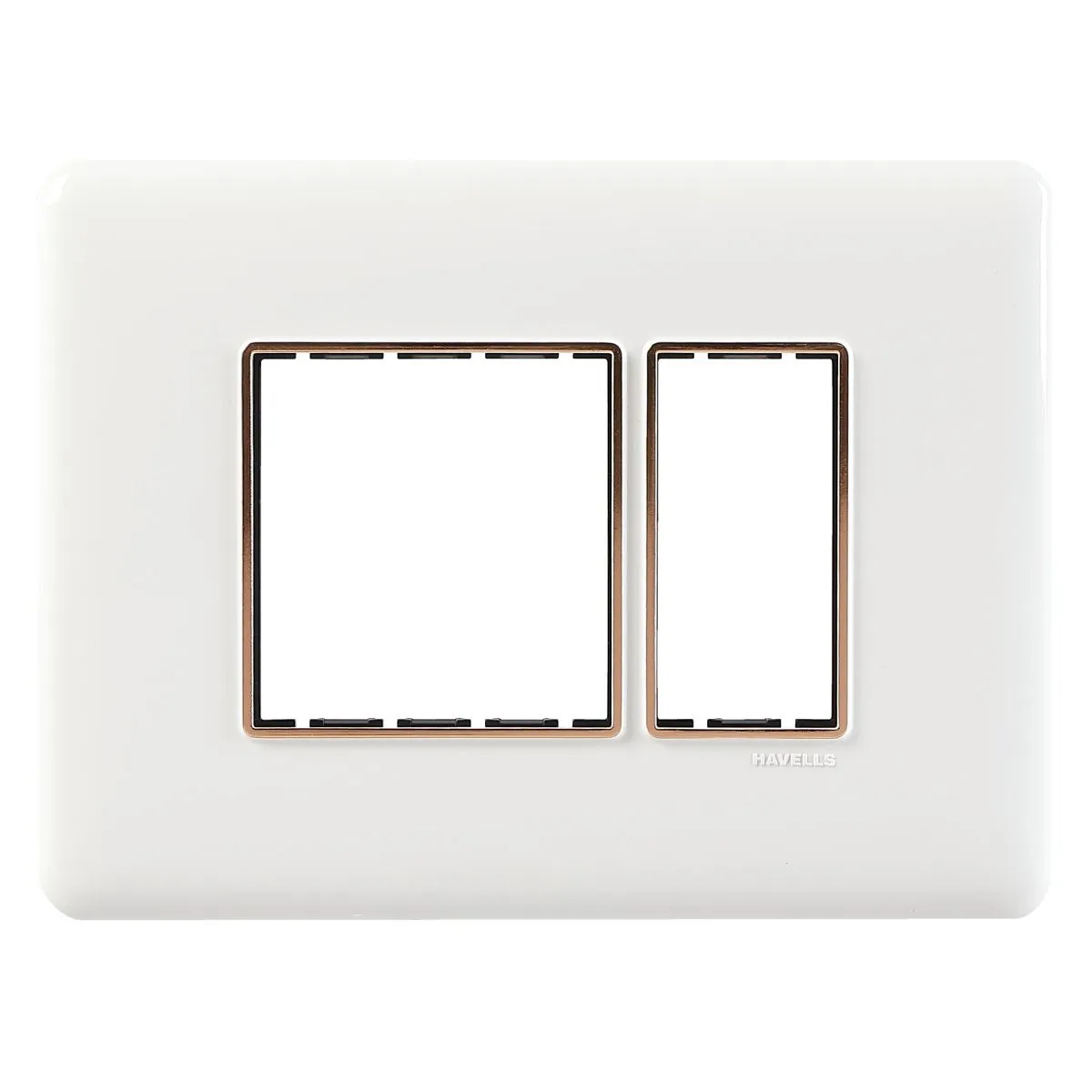 Havells Adiva 3 M Combined Plate Rose Gold Bezel · White