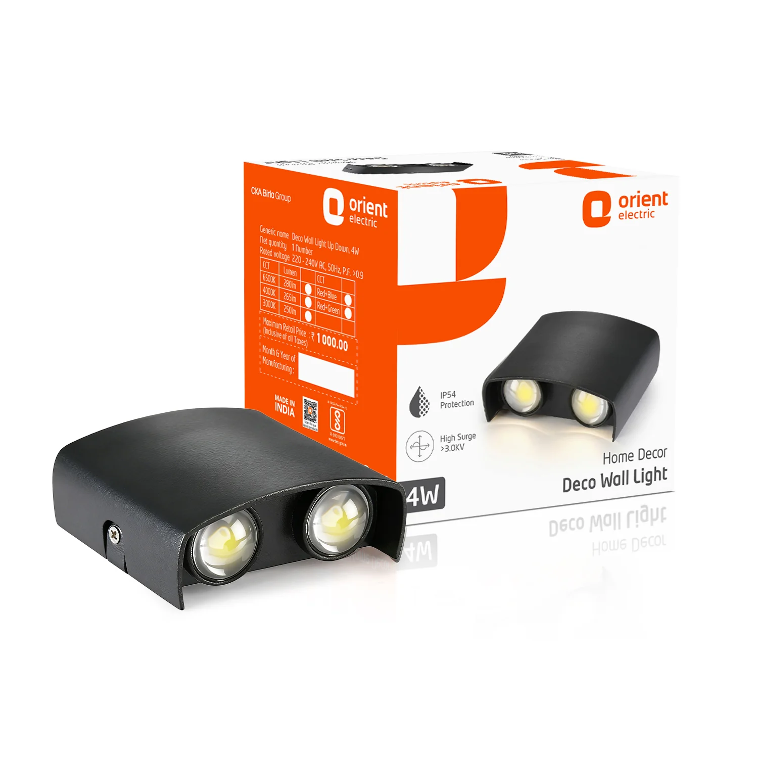 Orient 4 W 2 Way Deco Wall Lights · Multicolor