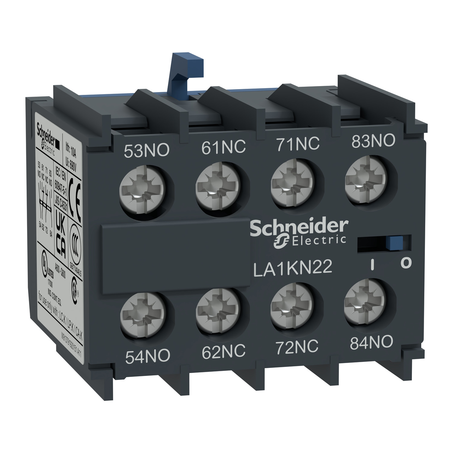 Schneider TeSys LA1 Auxiliary Contact Block · TeSys K · 2 NO + 2 NC · screw-clamps terminals