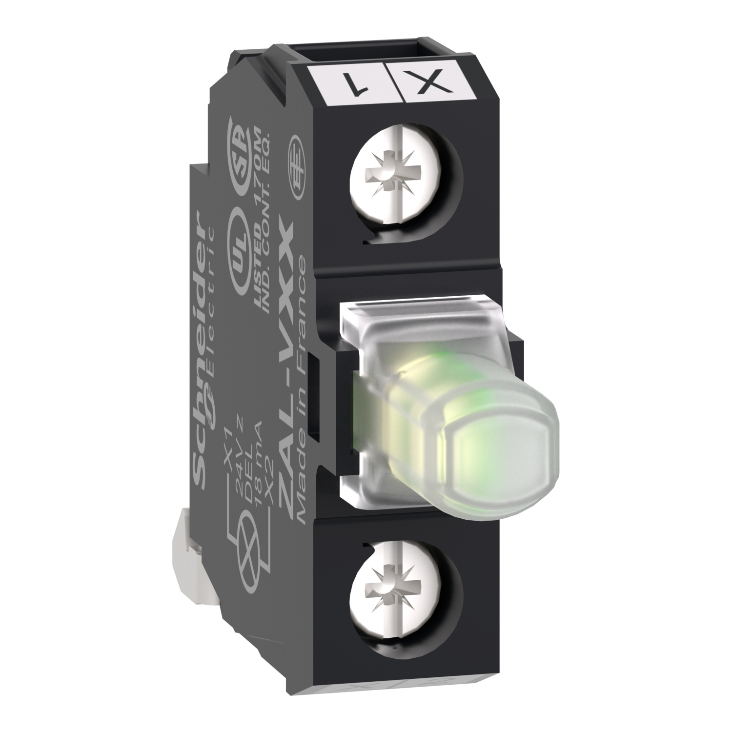 Schneider Harmony XAL ZALV Light Block · Harmony XALD · XALK · white · for head 22mm · universal LED · IP20 · ZALVB1