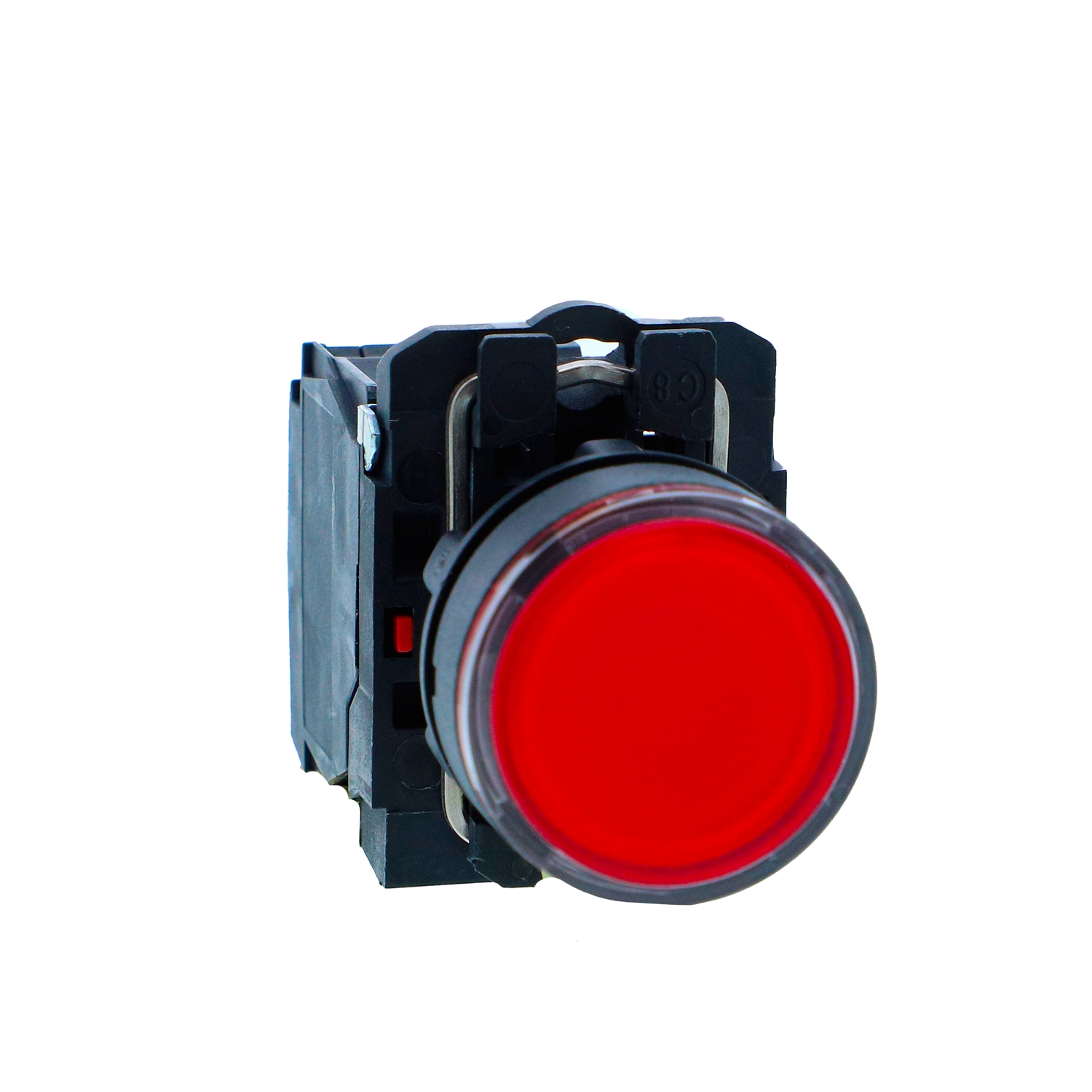 Schneider Harmony XB5N Illuminated Push Button · 22 mm · LED · 1 NC · 24 V AC/DC 50...60 Hz · Red