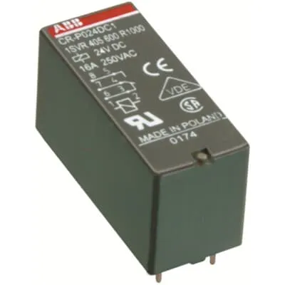 ABB CR-P024DC2 Pluggable Interface Relay · 2 C/O · 24 V DC coil · 250 V / 8 A contacts