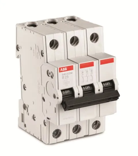 ABB SW203M-B20 Miniature Circuit Breaker B-Char.,10 kA,20 A,3P